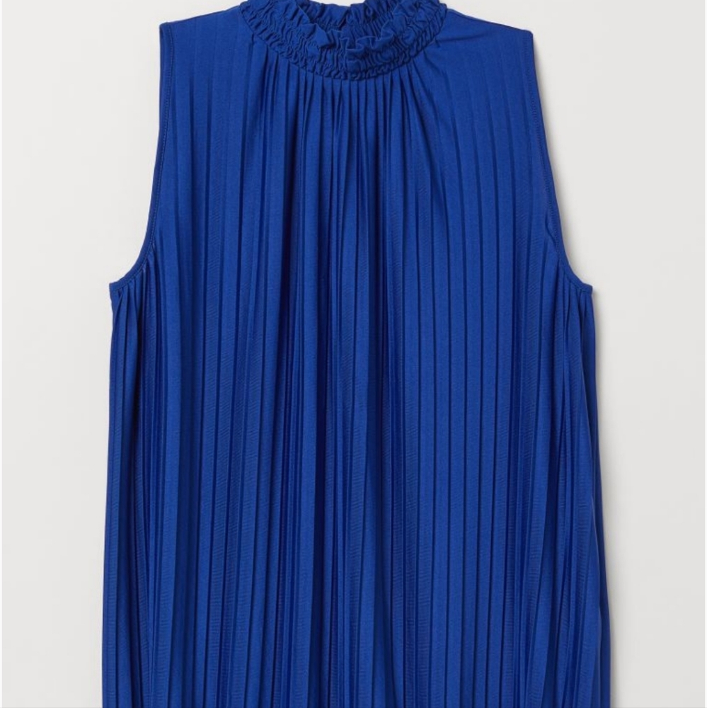 Pleated sleeveles blouse